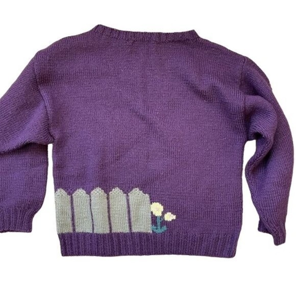 Berek Wool Sweater Farmcore Picket Fence Rooster Knit Cottagecore Size Small - Picture 7 of 9